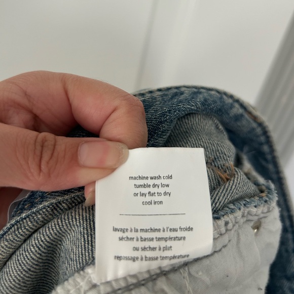 Oak & Fort Medium 90s Acid Wash Distressed High Rise Straight Jeans size small - Picture 11 of 11